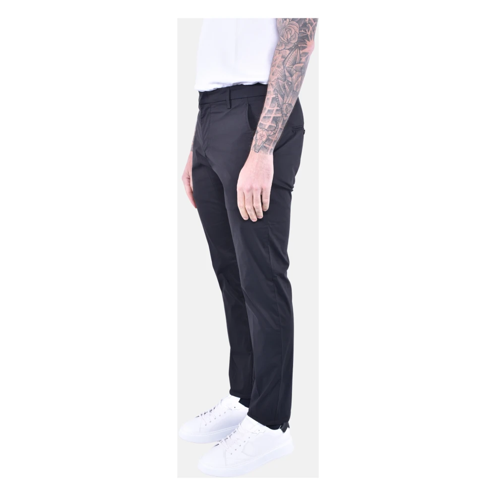 Dondup Slim Fit Chino Broek van Stretchkatoen Black Heren