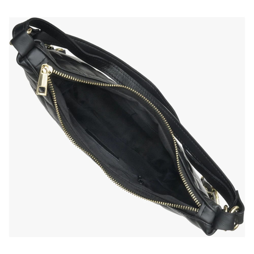 Estro Zwarte Gewatteerde Schoudertas voor Dames gemaakt van Italiaans Echt Leer Er00114311 Black Dames