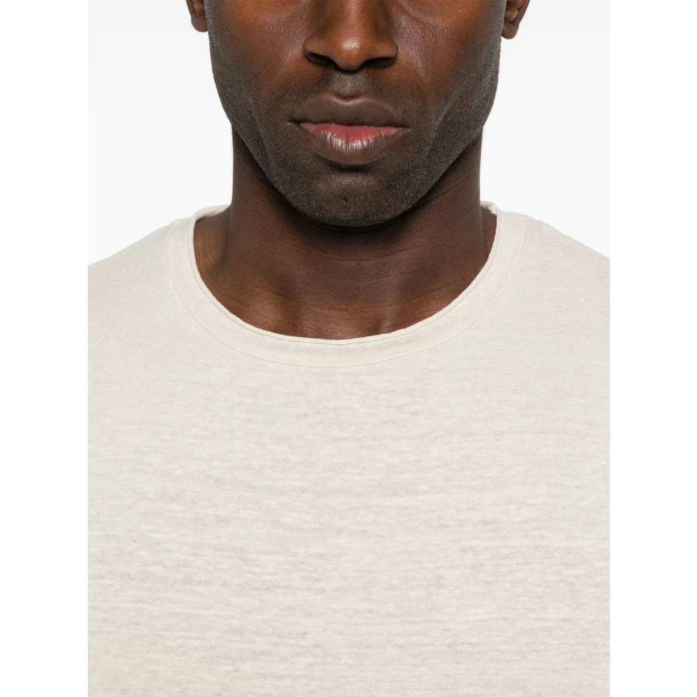 Daniele Fiesoli Ecru Crew Neck T-shirts en Polos Beige Heren