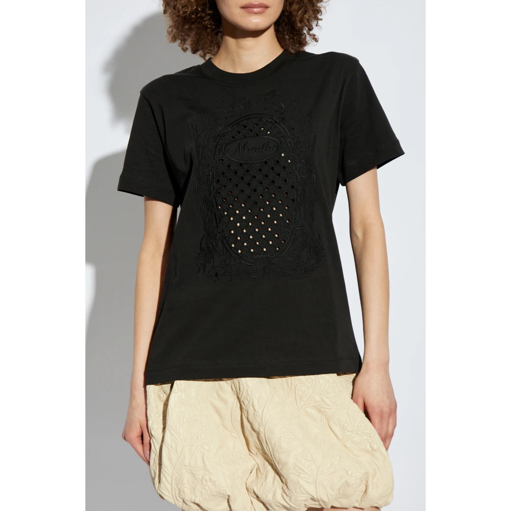 Munthe T-shirt met 'Fenella' logo Black Dames