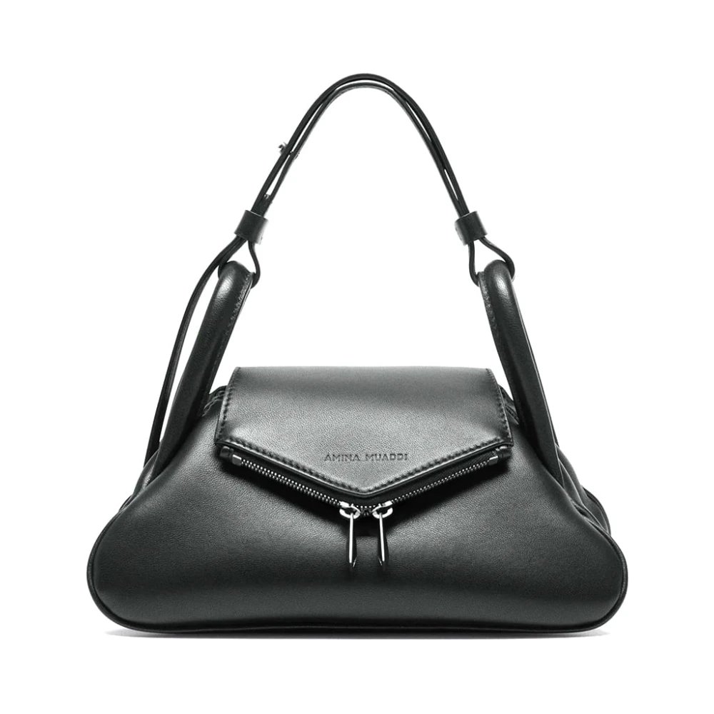 Amina Muaddi Gem Zwarte Schoudertas Black Dames