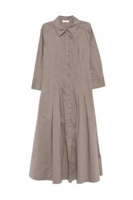 Pleated Midi Skjortklänning