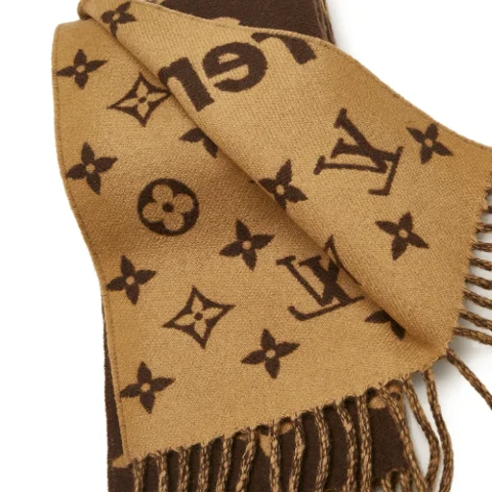 Louis Vuitton Vintage Pre-owned Wool scarves Brown Dames