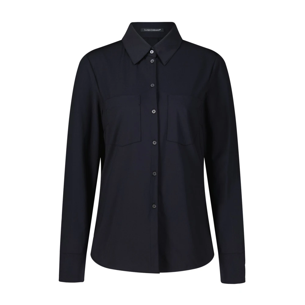 LUISA CERANO Elastische Overhemdblouse Black Dames