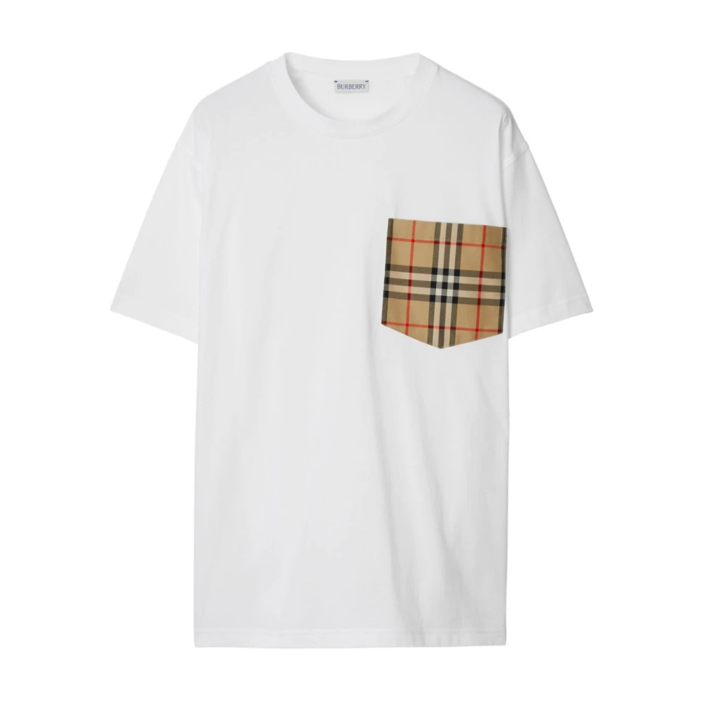 Burberry Women's White Archive Check Pocket T-Shirt