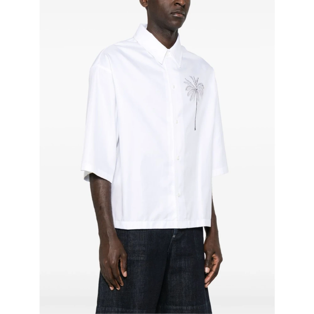 Jacquemus Klassieke Zwarte Blouse met Witte Voorkant White Heren