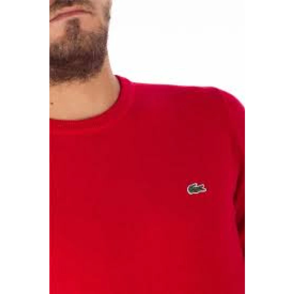 Lacoste Rode Crewneck Sweater 100% Katoen Red Heren