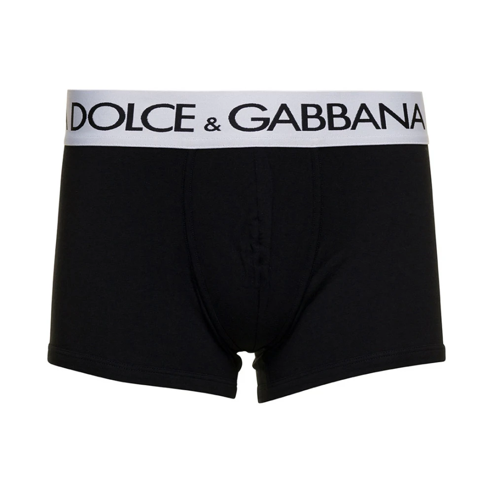 Dolce & Gabbana Men's Black Branded Waistband Boxer Briefs - Underpants - L - Underwear