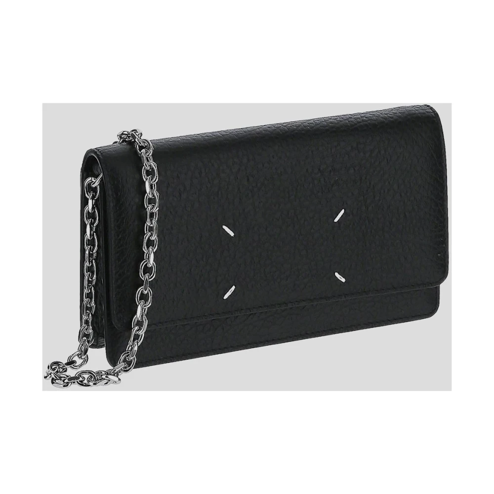 Maison Margiela Stijlvolle Chain Wallet met Vier Stitches Black Dames