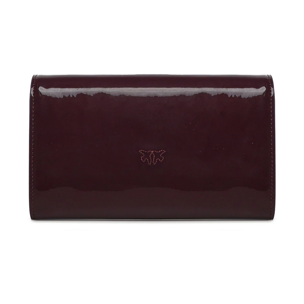 pinko Vogels Logo Lakleren Schoudertas Brown Dames