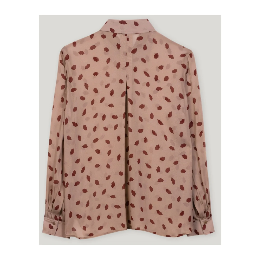 LUISA CERANO Lip Print Overhemdblouse Brown Dames