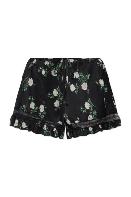 Silk Floral Motif Shorts