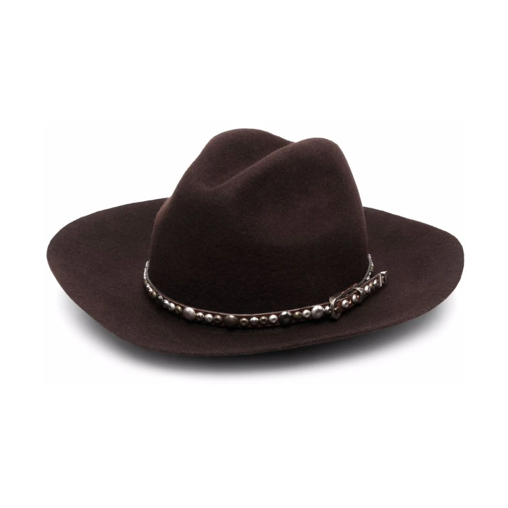 Golden Goose Studded Fedora Hat Chicory Coffee Brown Dames