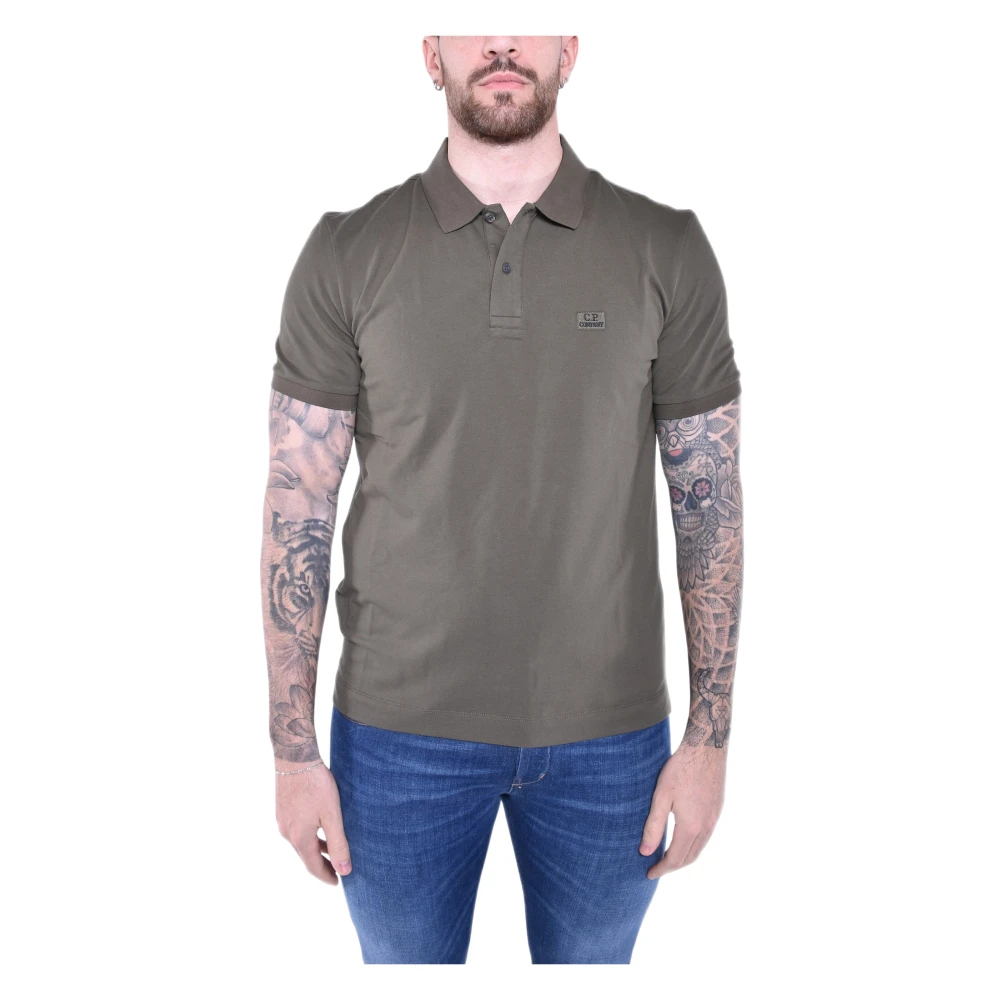 C.p. Company Men's Green Polo Shirts, 2XL, Stretch Piquet Slim Polo Shirt