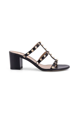 Studded Läder Slide Sandaler