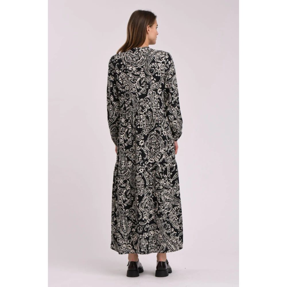 La Fée Maraboutée Lang Bedrukte Losse Pas Jurk Multicolor Dames