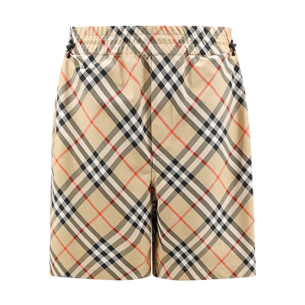Burberry Geruite nylon Bermuda shorts met borduurwerk Multicolor Heren