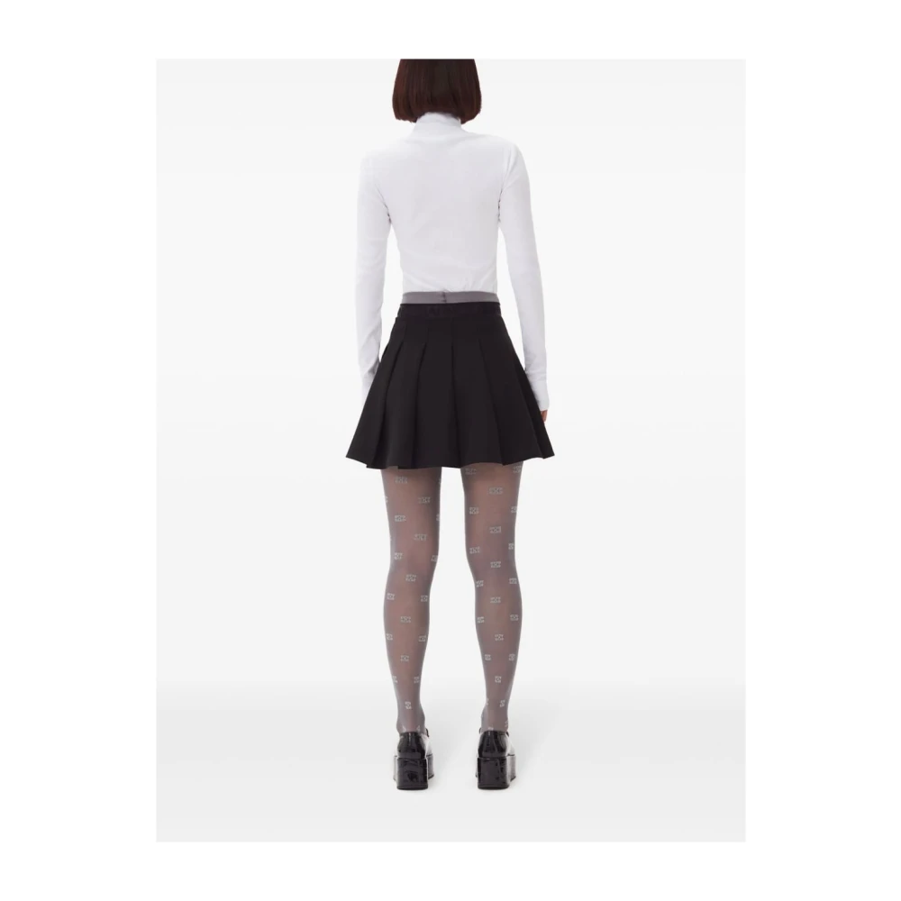 Ganni Zwarte Geplooide Mini Rok Black Dames