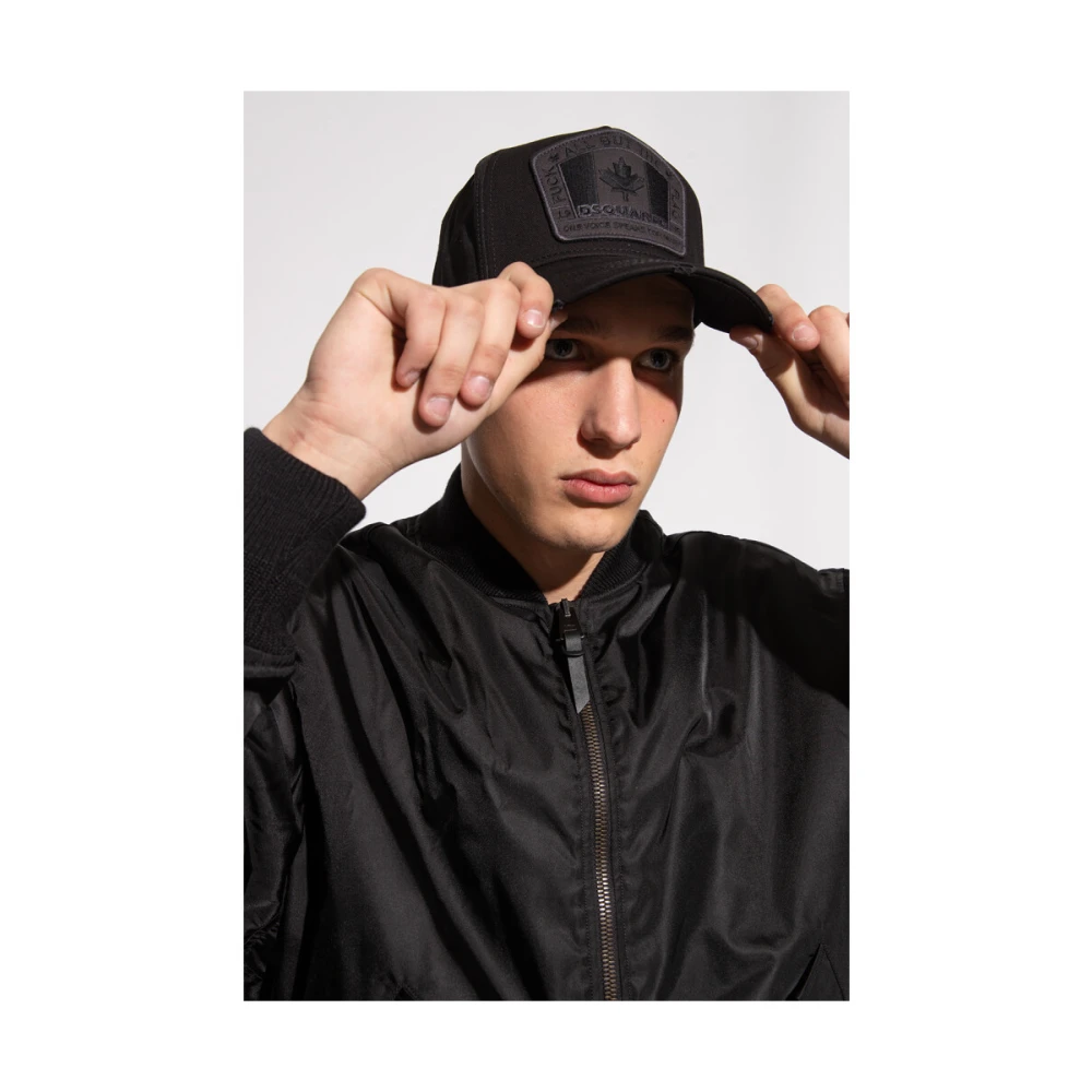 Dsquared2 D2 Patch Baseball Cap Black Heren