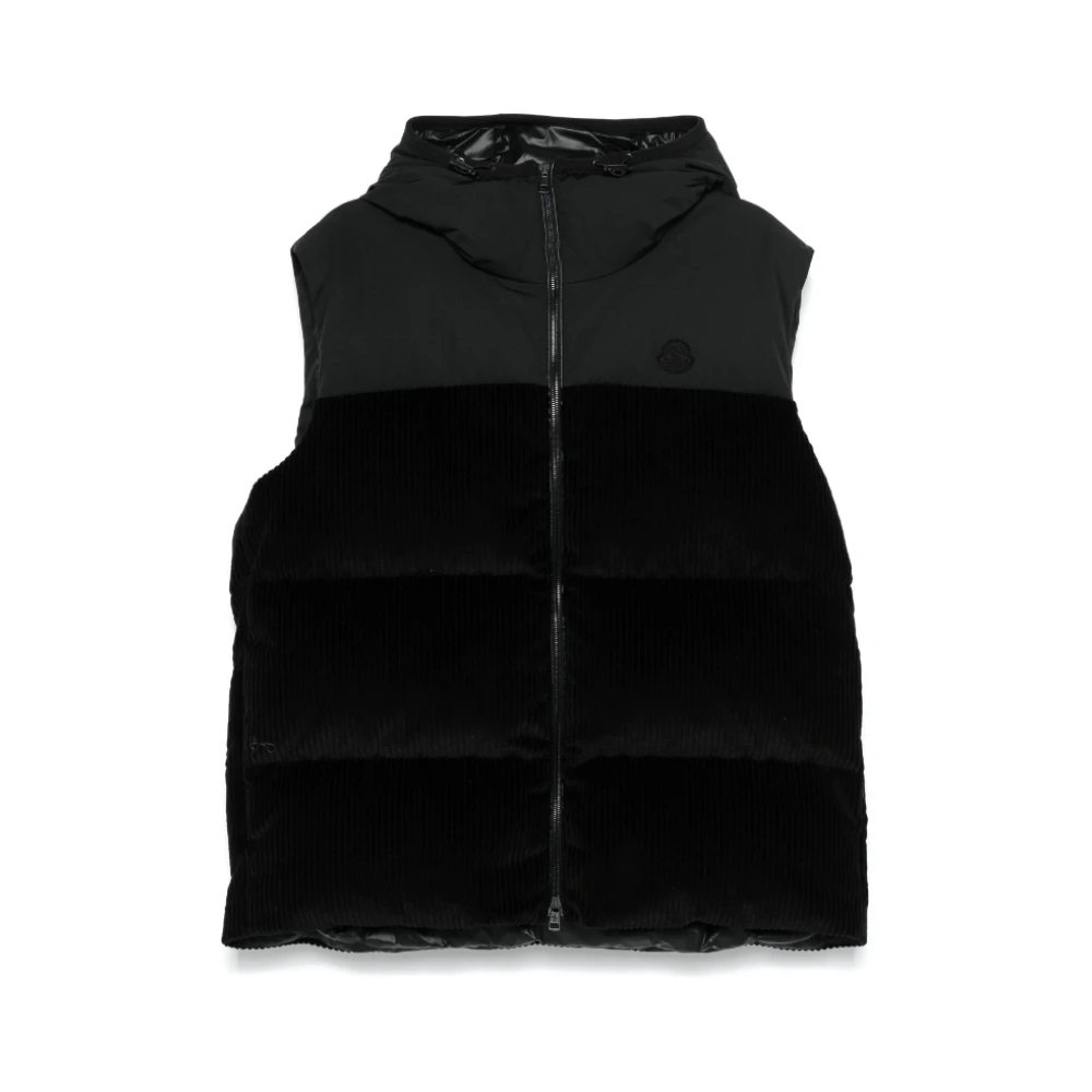Moncler Zwart Gewatteerd Ganzendons Gilet Black Heren