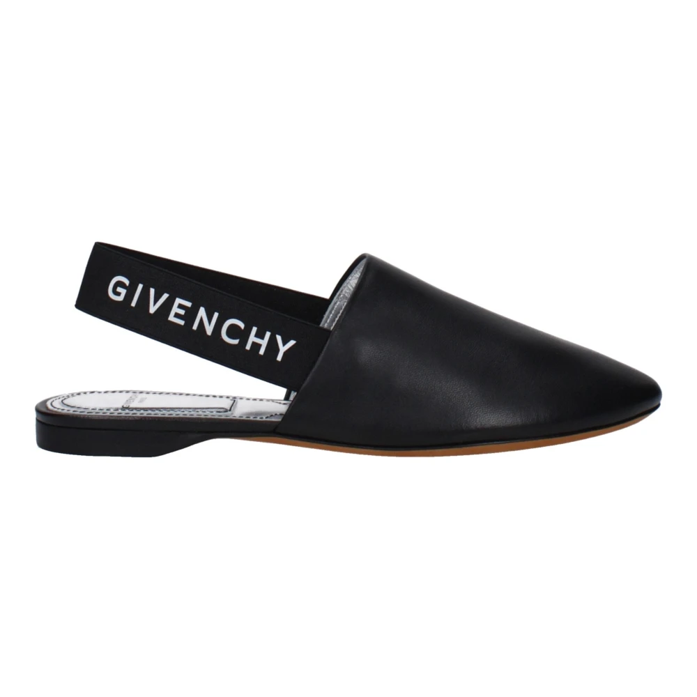 Givenchy Zwarte Leren Sandaal met Zijlogo