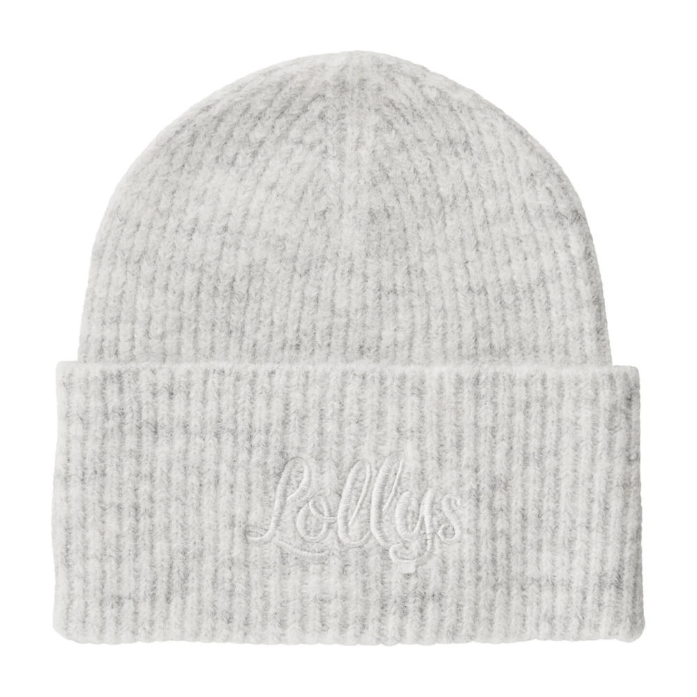 Lollys Laundry Zachte Gebreide Muts Licht Grijs Melange Gray Dames