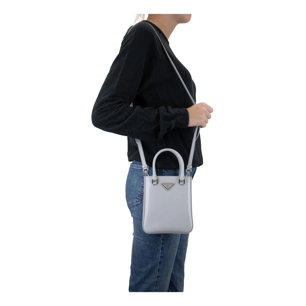 Prada Schoudertas van geborsteld leer voor dames Blue Dames
