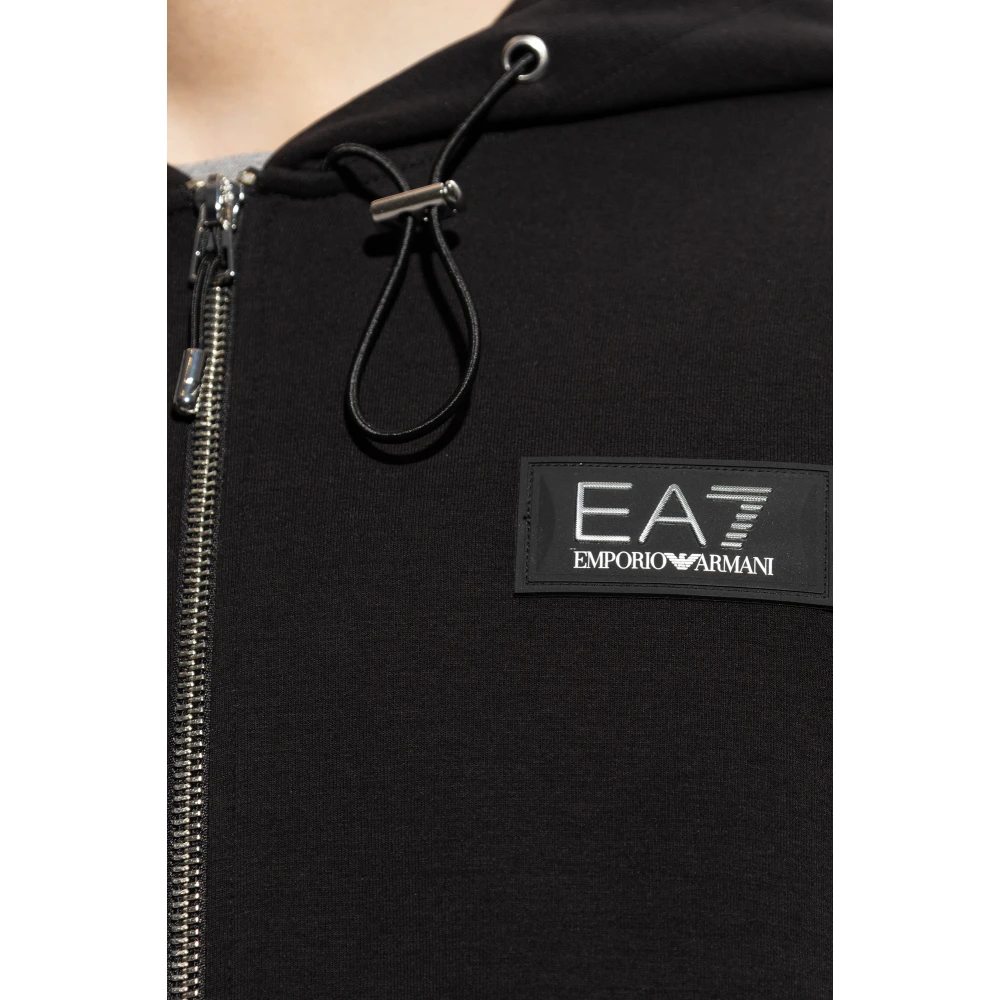 Emporio Armani EA7 Hoodie met logo Black Heren