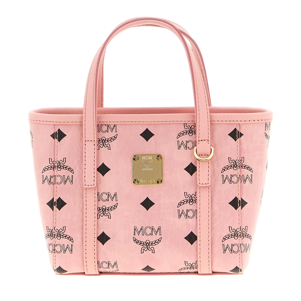 Mcm Pink Shopping Bags, Female, One Size, Mini Toni Shopping Bag