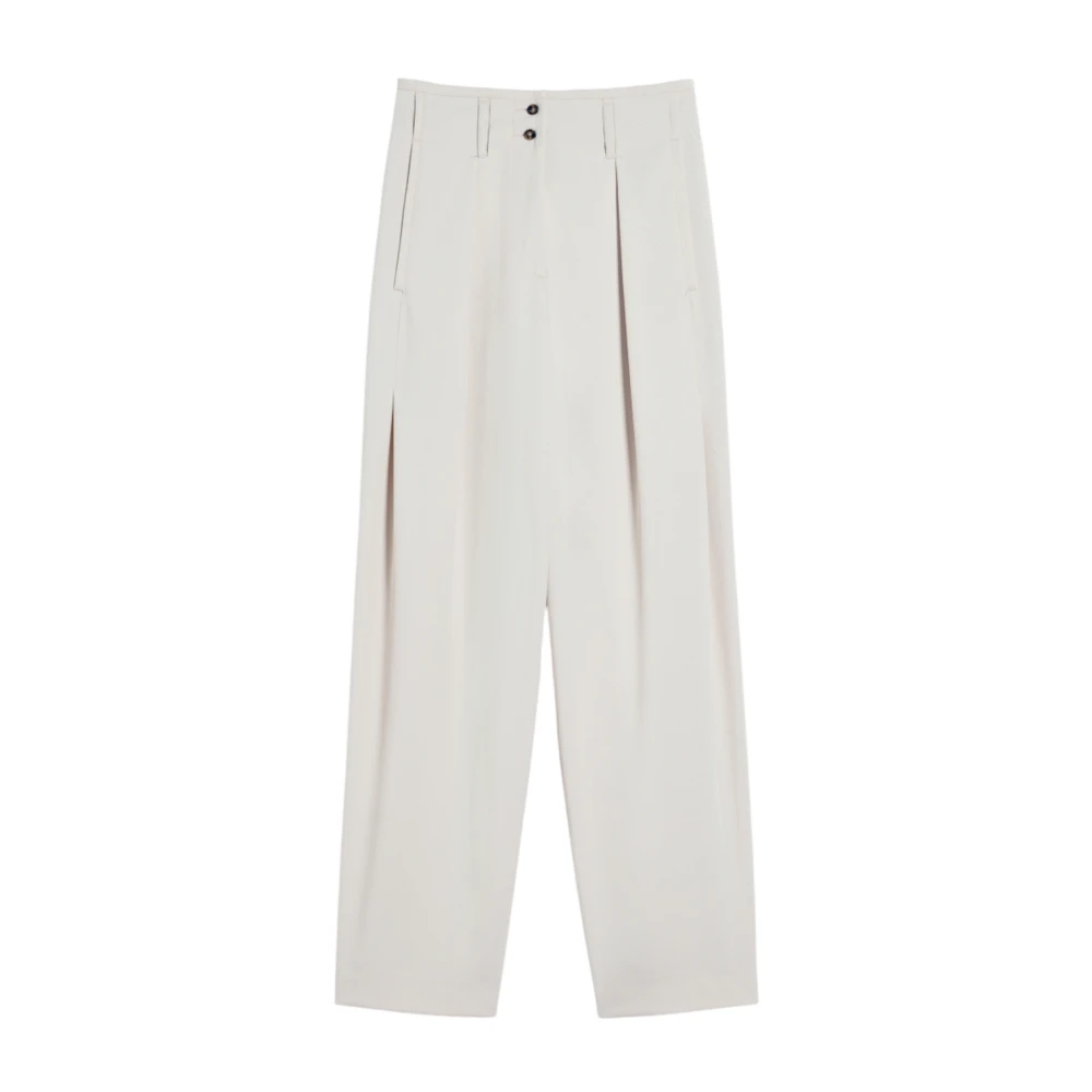 Max Mara Weekend Hoge taille wollen broek beige Dames