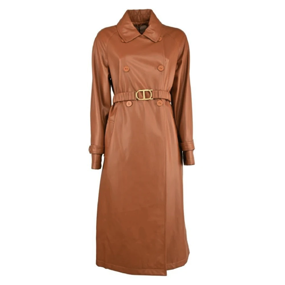 Twinset Trench pelle bruin Brown Dames