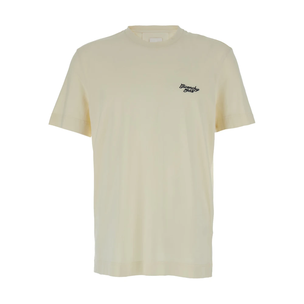 Givenchy Witte T-shirts en Polos met Scriptborduursel White Heren