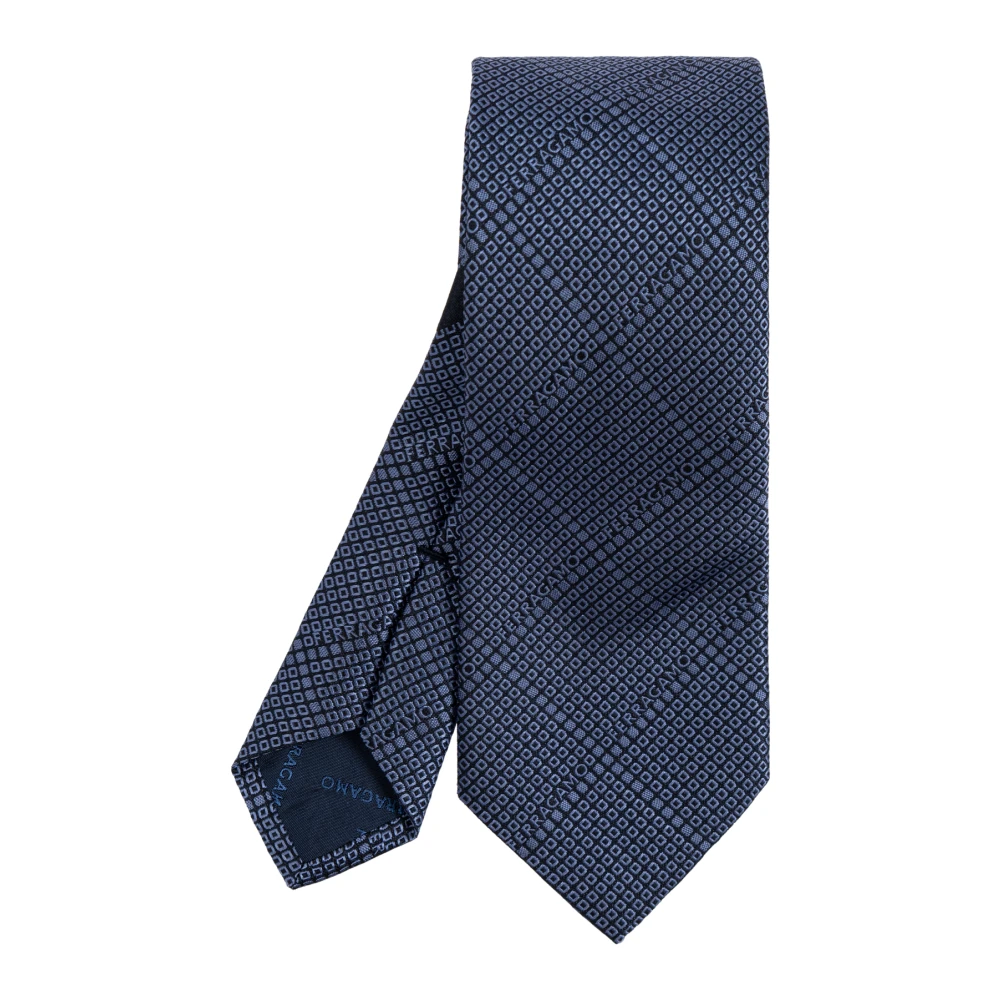 Salvatore Ferragamo Zijden stropdas Blue Heren