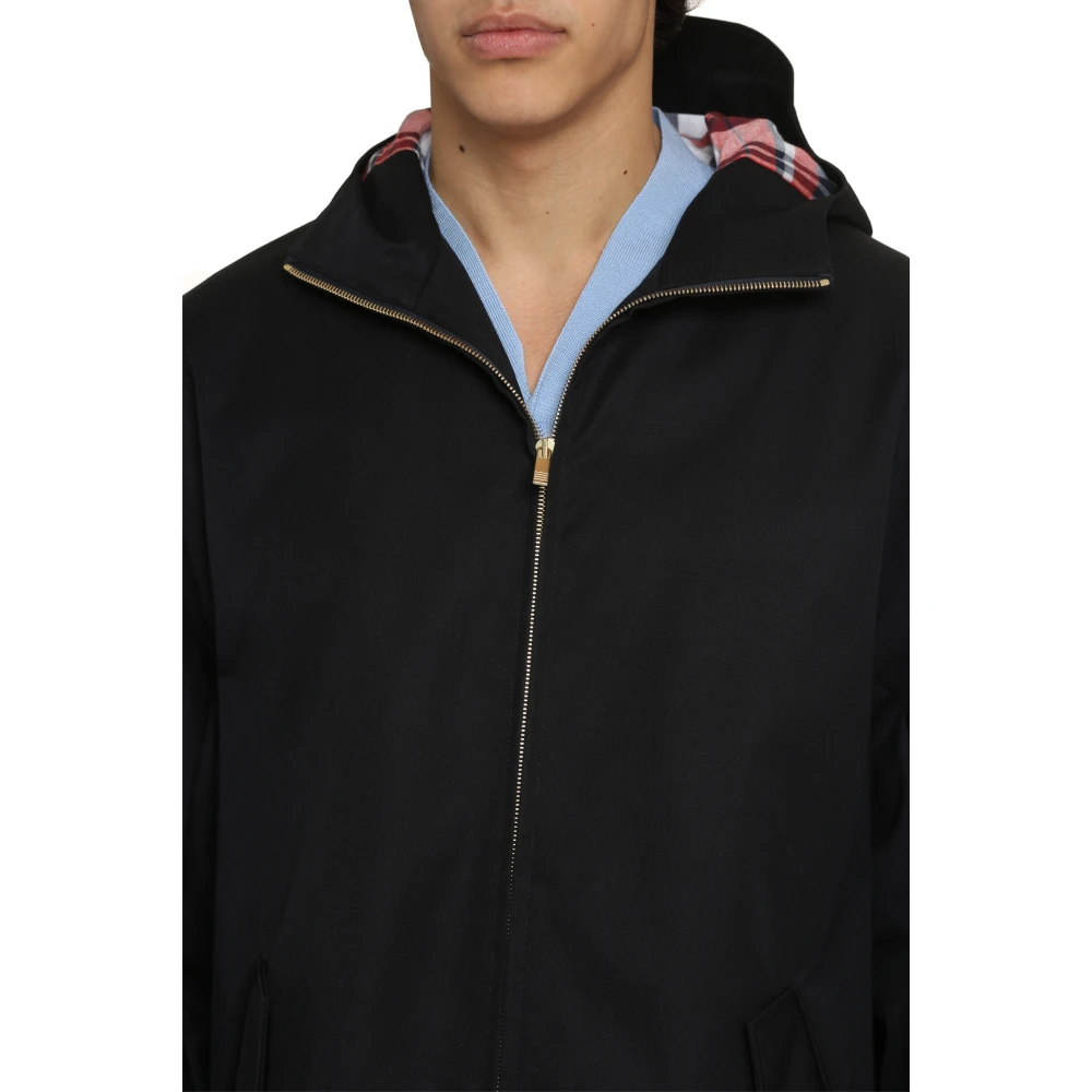 Thom Browne Waterdichte parka met capuchon en motiefvoering Blue Heren