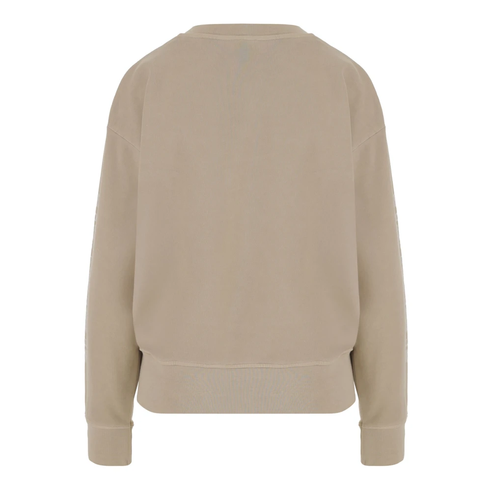 pinko Katoen Crew Neck Logo Sweatshirt Beige Dames