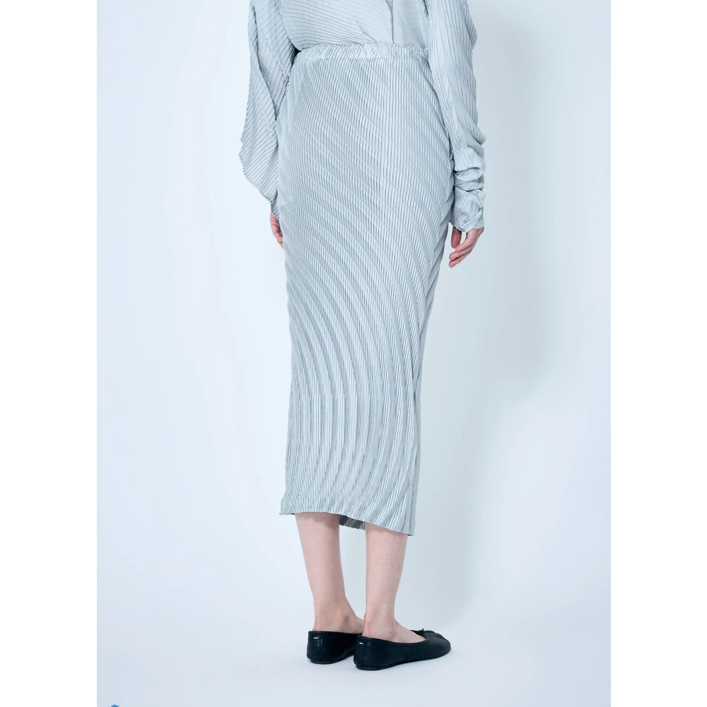 Issey Miyake Geplooide Potloodrok Gray Dames