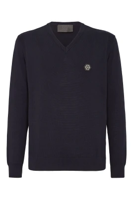 Cotton Pullover V-Neck LS