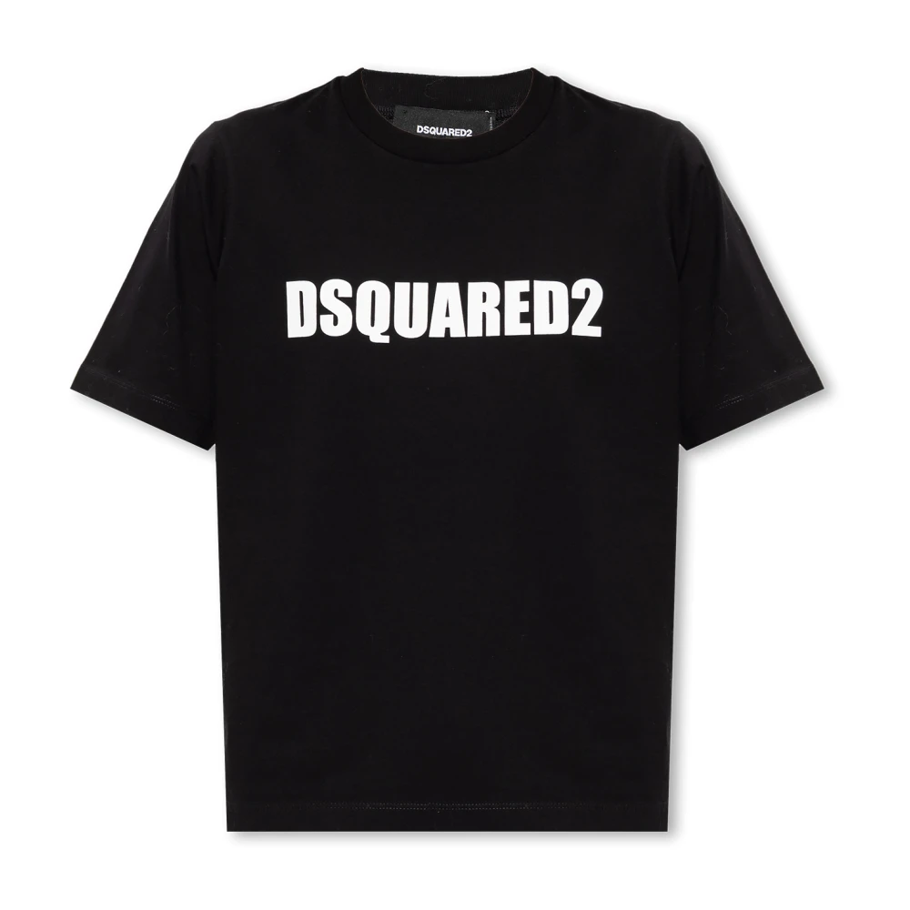 Dsquared2 Women's Black Printed Cotton T-Shirt