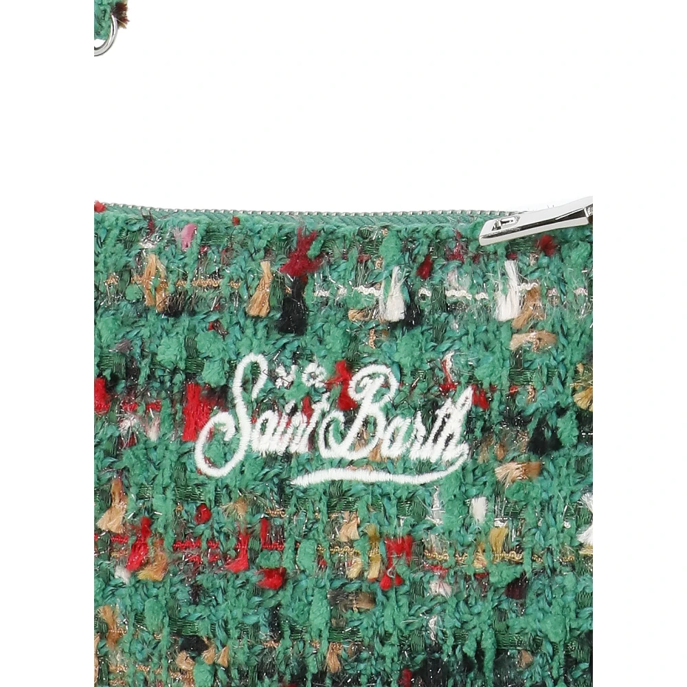 Saint Barth Groene Pochette met Borduurwerk Green Dames