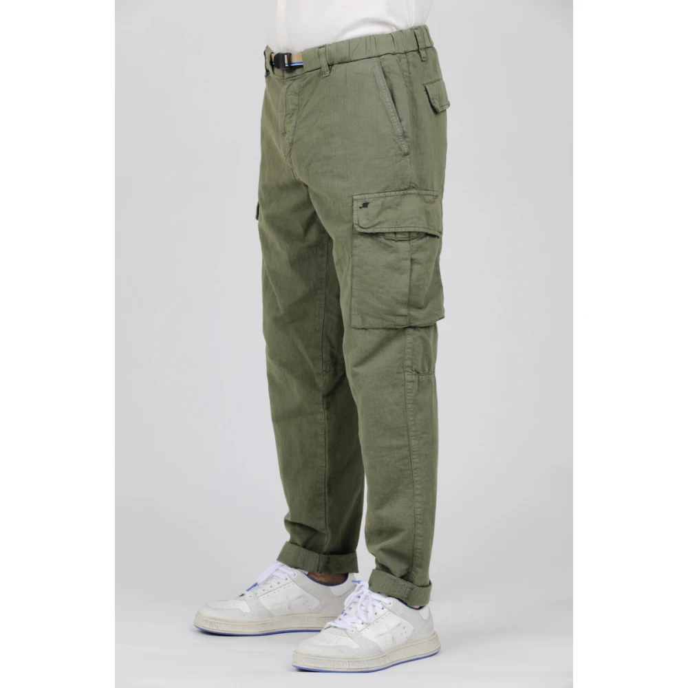 Mason's Cargo broek met gesp in katoen hennep Green Heren