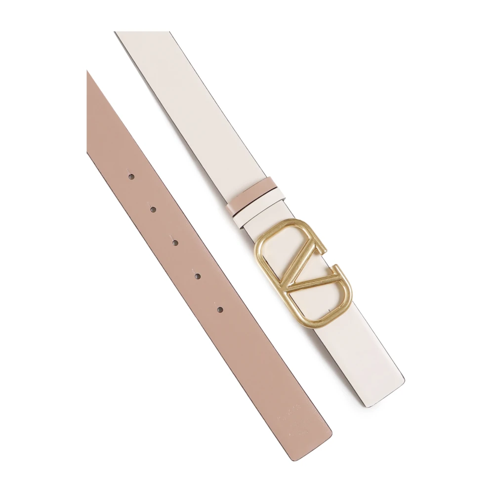 Valentino Garavani Wit Vlogo Signature Riem Ivoor Kalfsleer White Dames