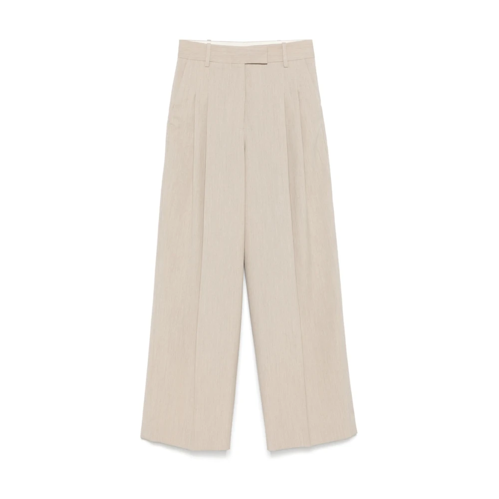By Malene Birger Beige Broek met Verborgen Voorsluiting By Herenne Birger White Dames