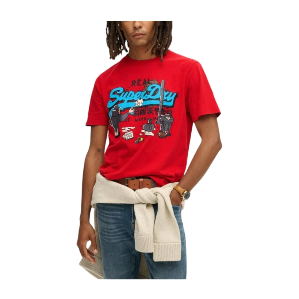Superdry New York Rode T-shirt Urban Stijl Red Heren