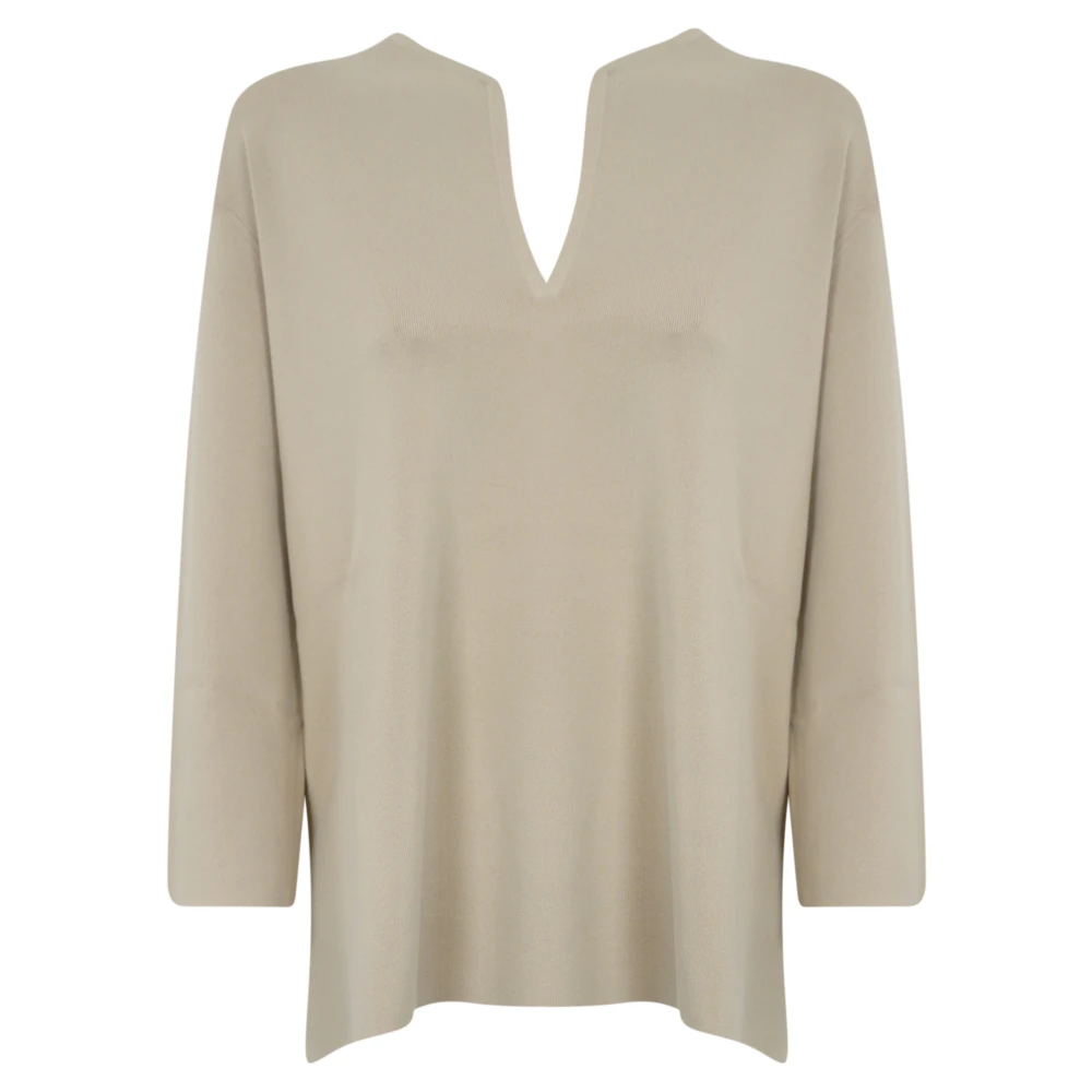 Max Mara Crepe tuniek trui met lange mouwen Beige Dames