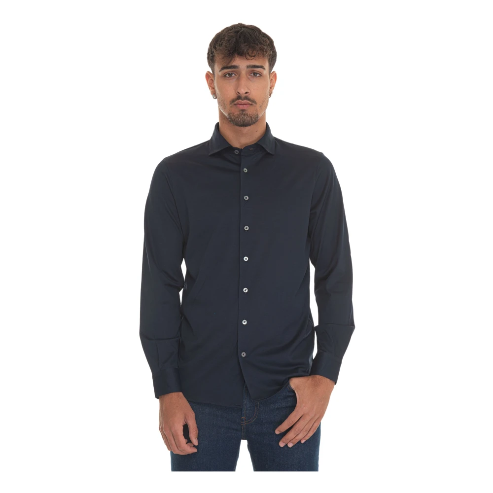 Gran Sasso Elegant Classic Shirt for Men Blue Heren