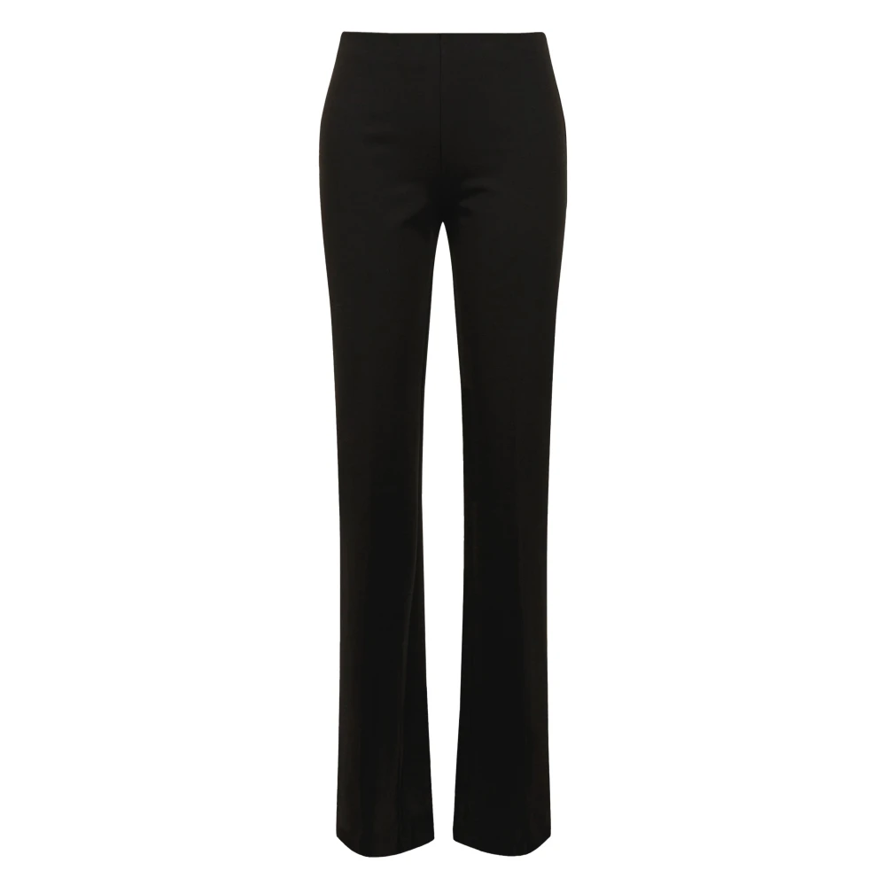 Drykorn Jerseybroek Zwart Hoge Taille Uitlopende Pijp Black Dames