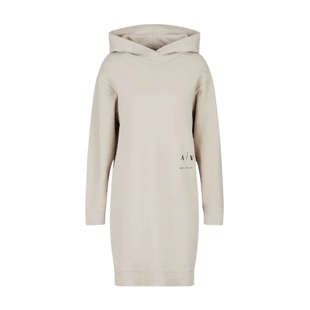 Armani Exchange Mujer Beige Vestido Con Capucha Regular Fit
