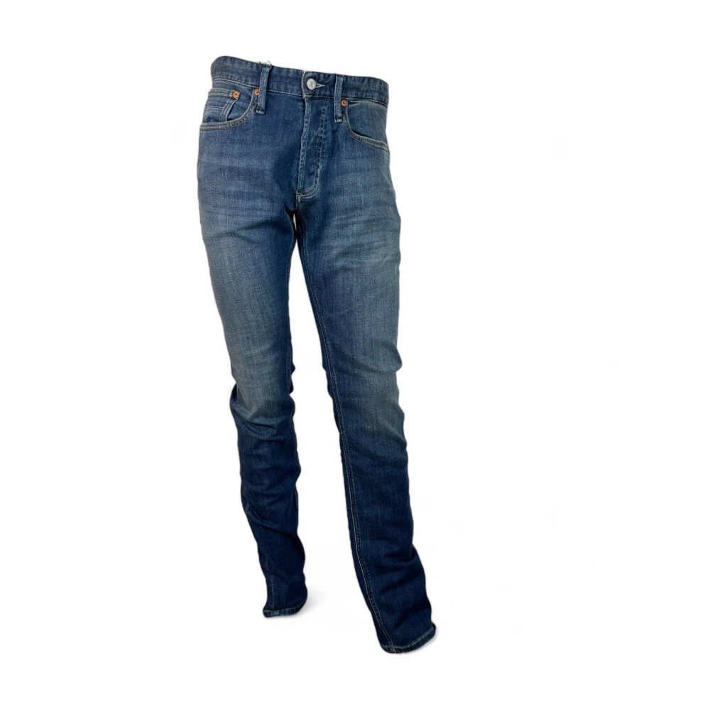 Denham Straight Fit Jeans met lage taille Blue Heren