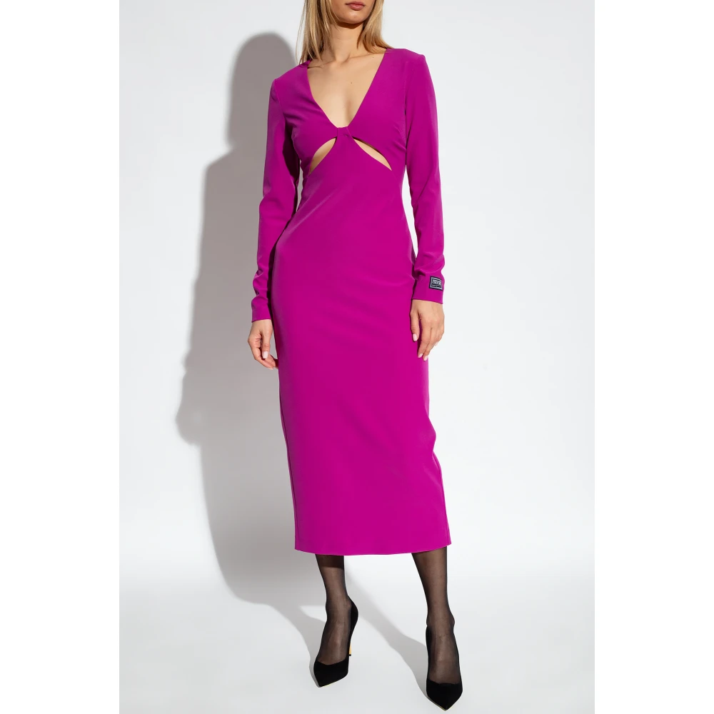 Versace Jeans Couture Jurk met decoratieve uitsparingen Purple Dames