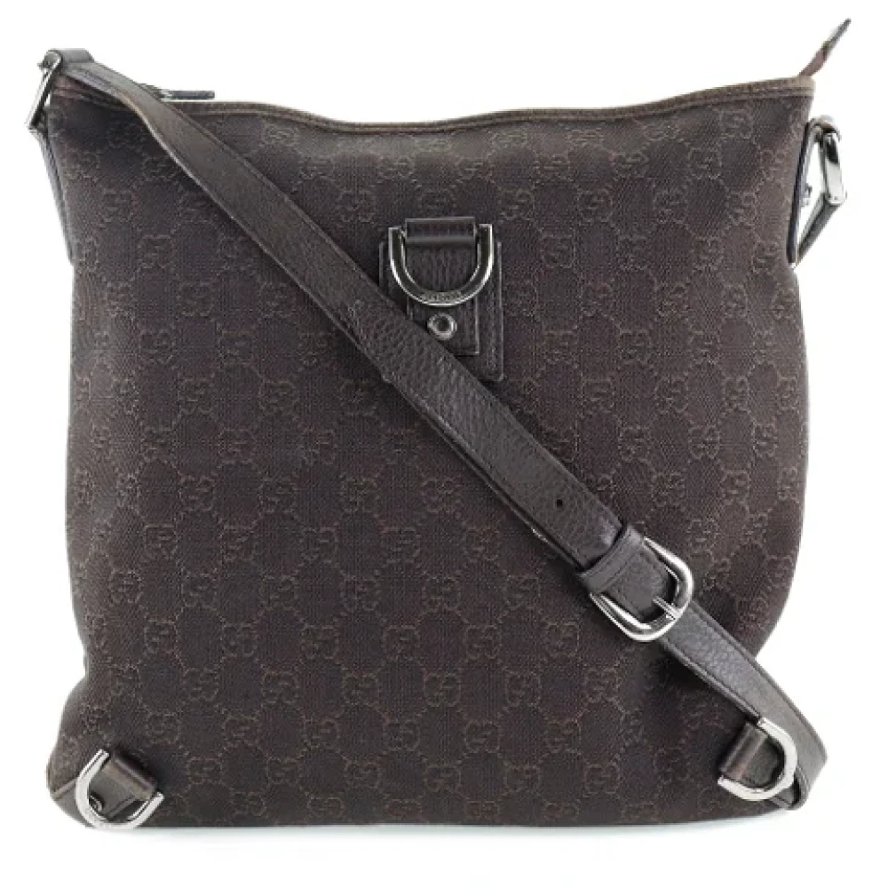 Gucci Vintage Pre-owned Canvas crossbody-bags Brown Dames